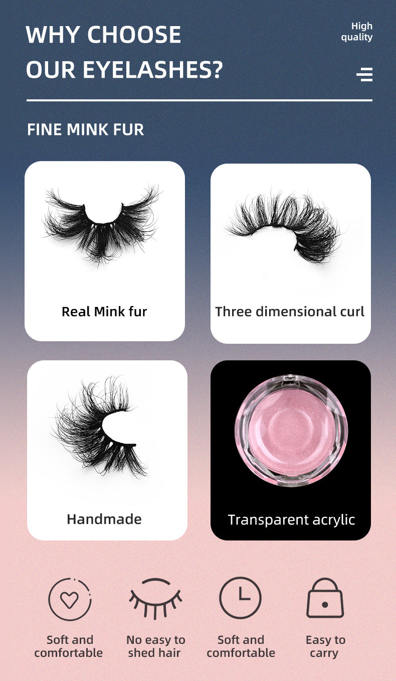 YU3GEMZ Enchant Mink Lashes DD Curl Strip Lashes Crystal Boxes