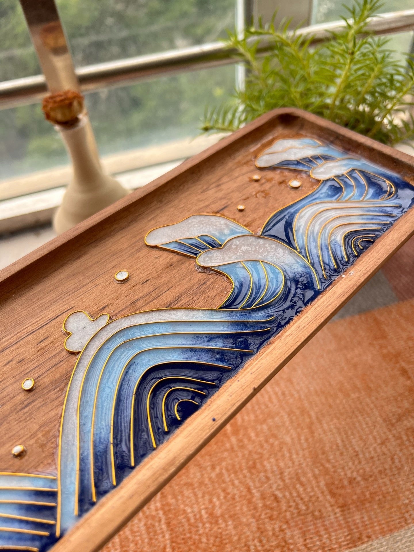 Ocean Waves Enamel DIY Craft Art Kit，Antique Decorative Painting，DIY Cloisonne