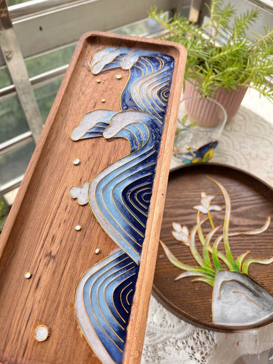Ocean Waves Enamel DIY Craft Art Kit，Antique Decorative Painting，DIY Cloisonne
