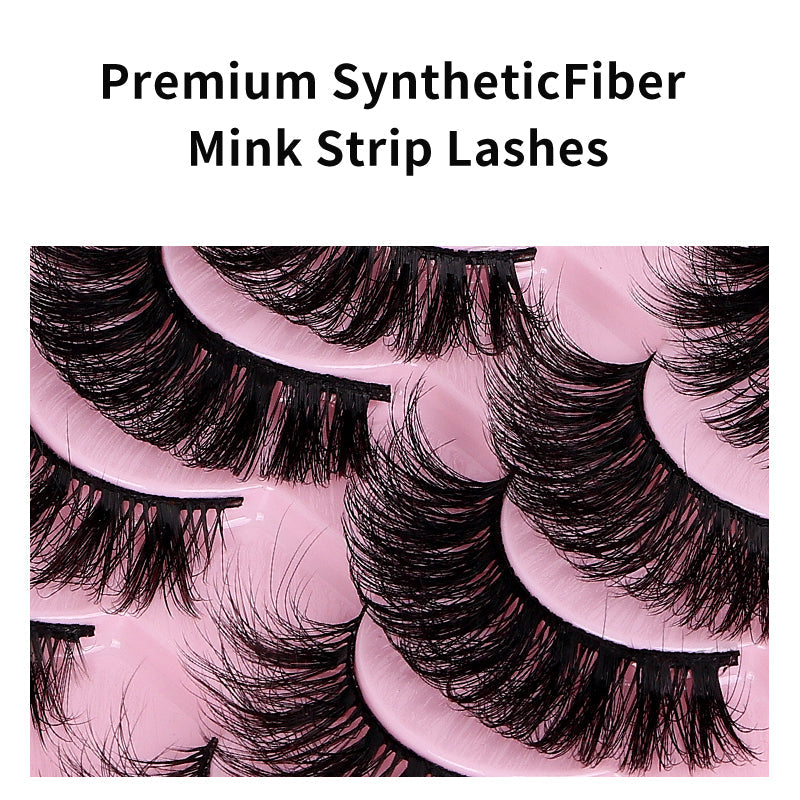 YU3GEMZ Tempt Fluffy Faux Mink 10 Pairs? D Curl Strip Lashes-Bold